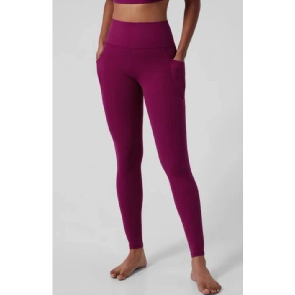 Athleta Purple magenta Salutation Stash Pocket II Tights Leggings